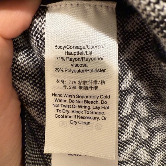 DKNY Black and White Patterned Womens Dress Size Medium - Picture 4 of 4